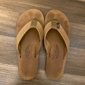 Rainbow leather sandals